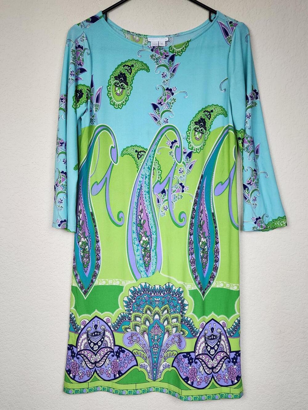 London Times Women's Paisley Print Dress Size 4